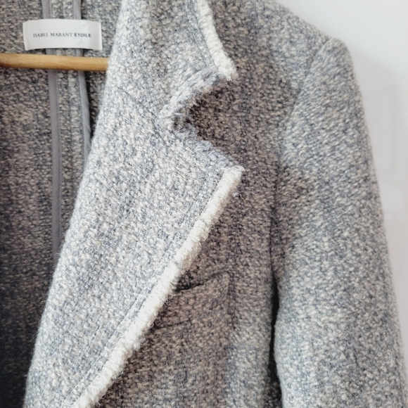 Isabel Marant Etoile Gray Tweed Wool Blend Blazer - Picture 5 of 11